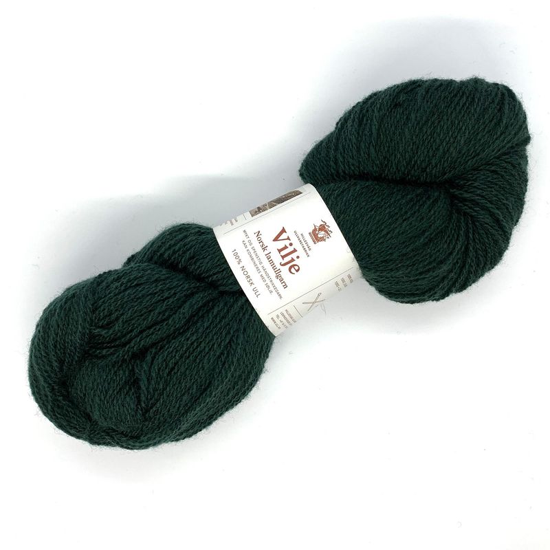 Vilje lamullgarn, dyp mørk grønn F.418