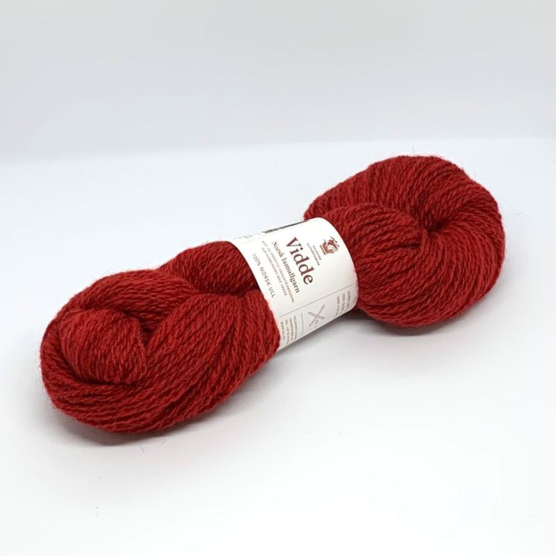 Vidde lamullgarn, rød