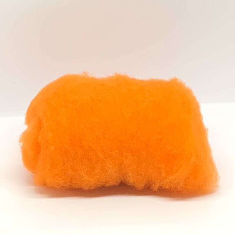 Kardet ull, oransje 100g