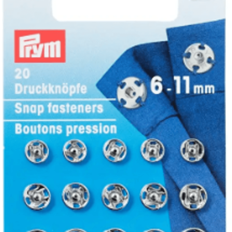 Trykknapper 6 - 11 mm 20 stk blanke