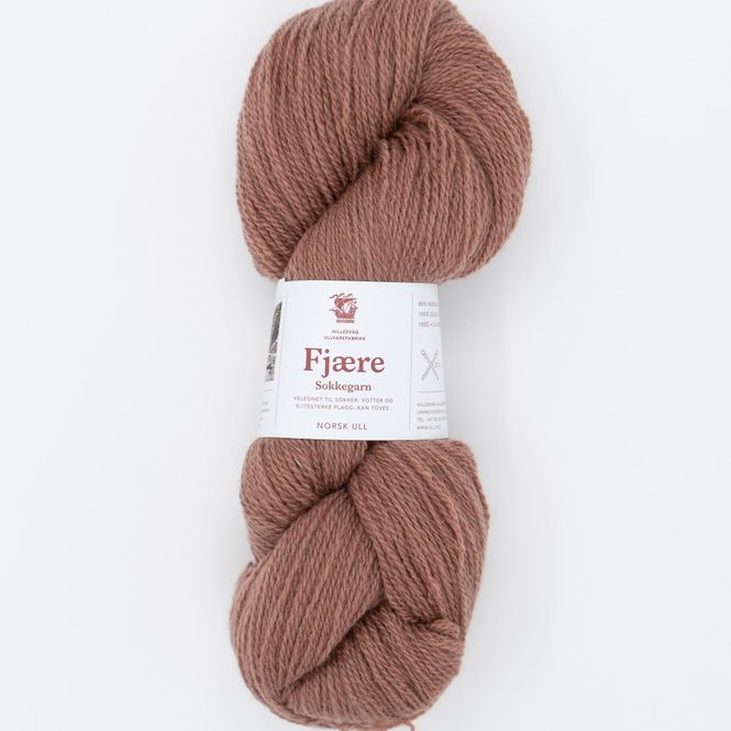 Main Image Fjære sokkegarn, mørk pudderrosa