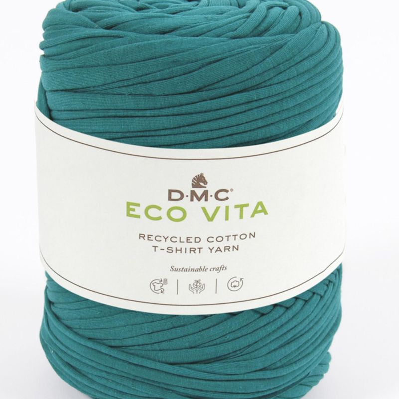 Eco Vita - Resirkulert t-skjorte garn/trikot garn f. 18 Petrol