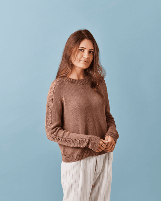 Hovedbilde Raglanbluse med mønster på ermerne